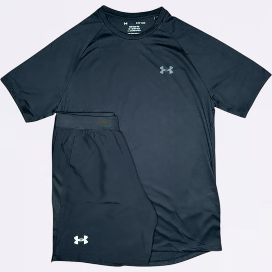 Under Armour Tech / Speed Stride Set - Tee & Shorts - Black