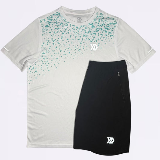 DASH Splatter Tee Set - White / Blue