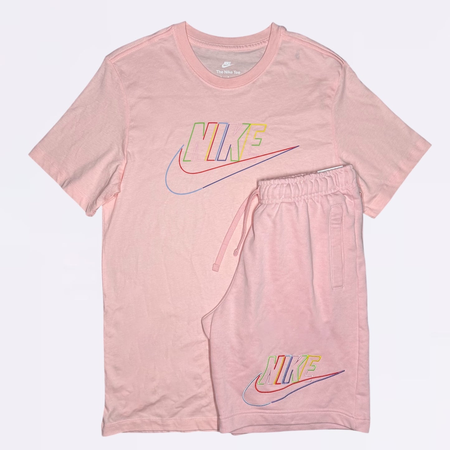 Nike Multi Cotton Set - Tee & Shorts - Peach