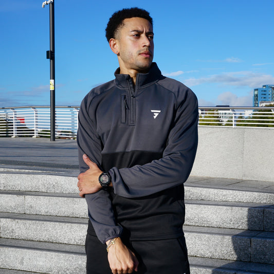 GRIID Cushy Half Zip 2.0 & Bottom Set - Black / Dark Grey