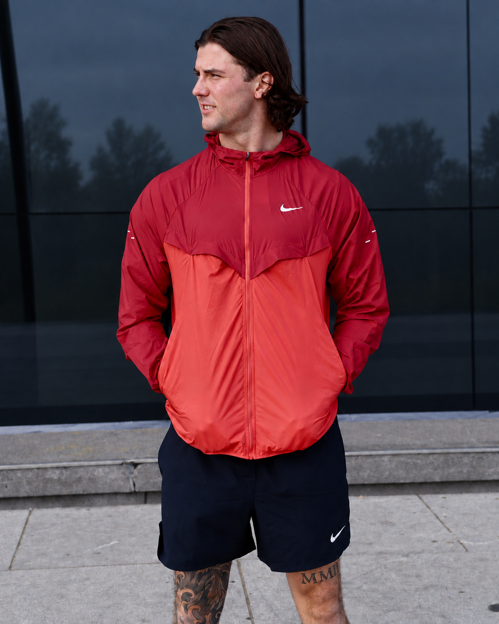 Nike Stride Windrunner 3 Piece Set - Crimson / Black