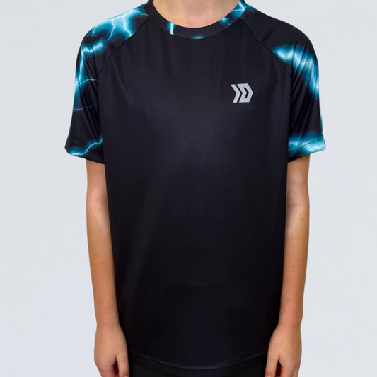 DASH Lightning Tee - Black / Blue (Junior)