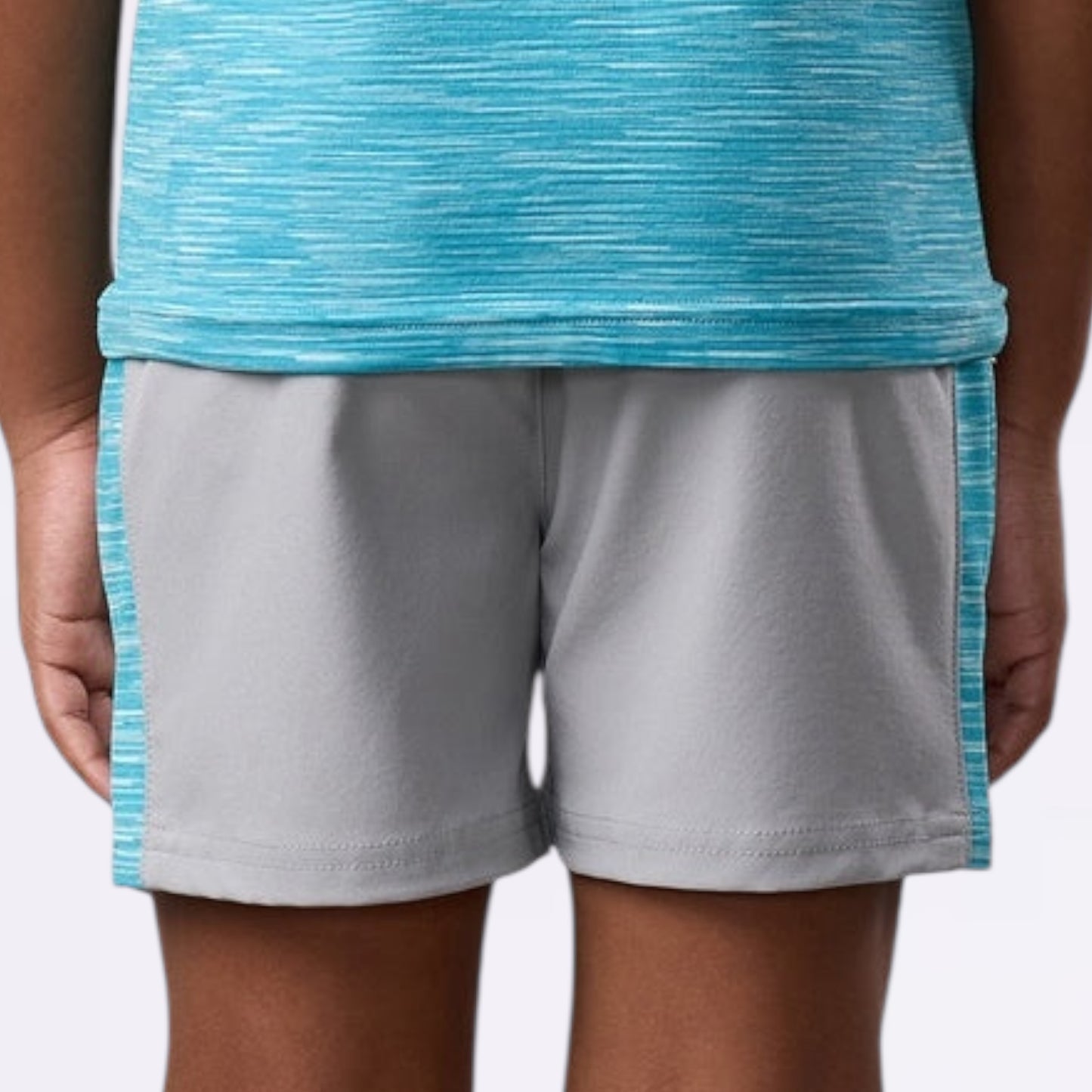 Gym King Kids Energy Space Dye Short - Urban Grey/Ocean Blue Multi