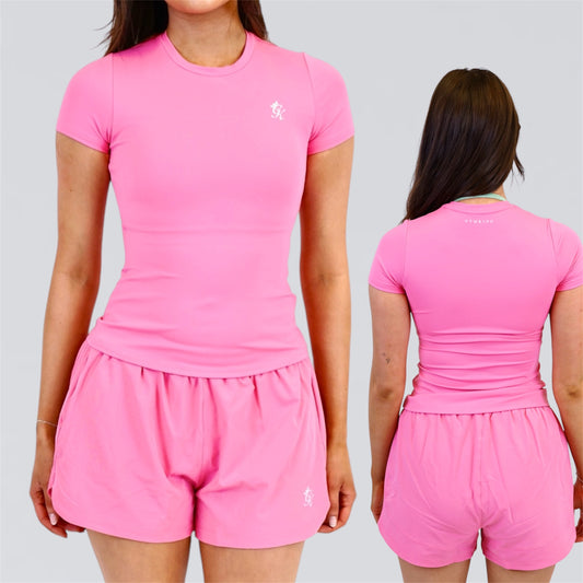 Gym King 365 Cap Sleeve & Running Set - Pink