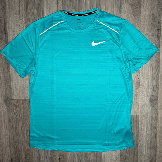 Nike Miler & Flex Stride Set - Tee & Shorts - Cactus Blue / Grey