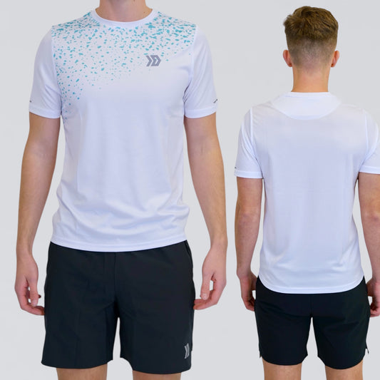 DASH Splatter Tee - White / Blue