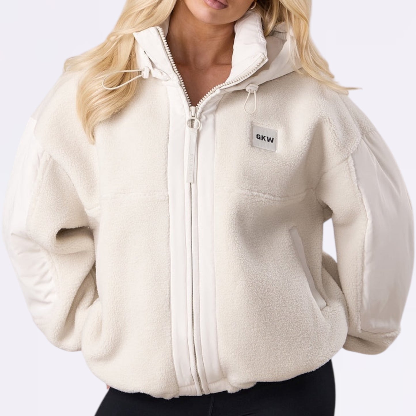 GymKing Borg / Woven Jacket - Cream