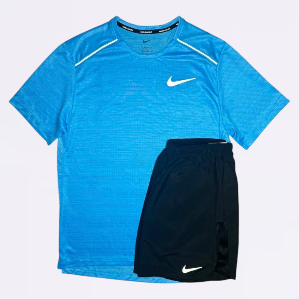 Nike Miler & Challenger Set - Tee & Shorts - University Blue / Black