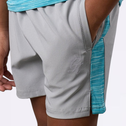 Gym King Kids Energy Space Dye Short - Urban Grey/Ocean Blue Multi