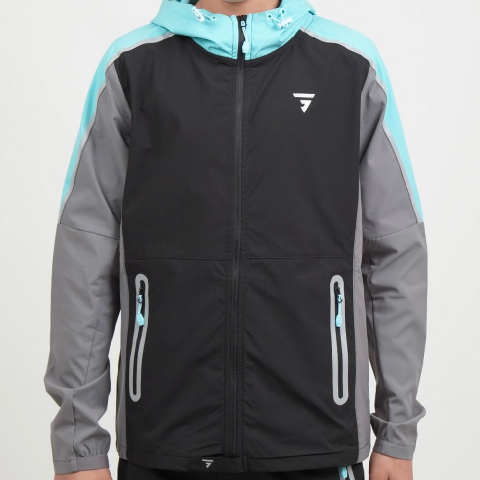 GRIID Reflect Jacket - Black/Aqua (Junior)