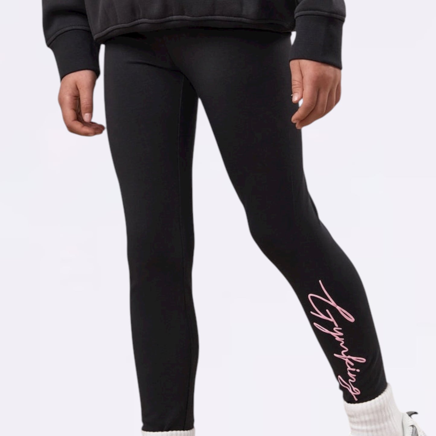 Gym King Script Jersey Legging (Girls) - Pewter
