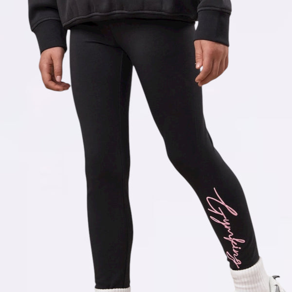 Gym King Script Jersey Legging (Girls) - Pewter