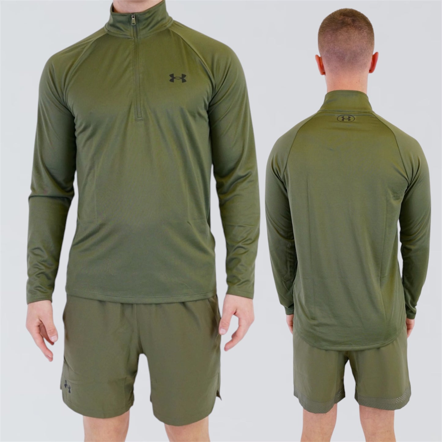 Under Armour Tech Half-Zip / Vanish Shorts Set - Marine Green