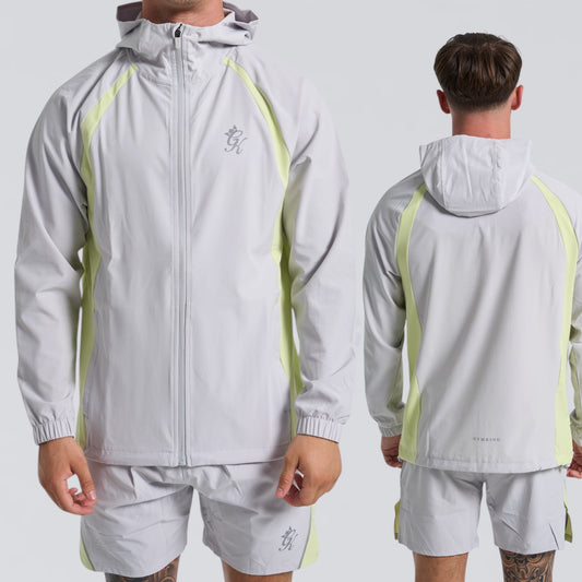 GymKing Flex 2.0 Jacket & Shorts Set - Light Grey/Sherbet Lime
