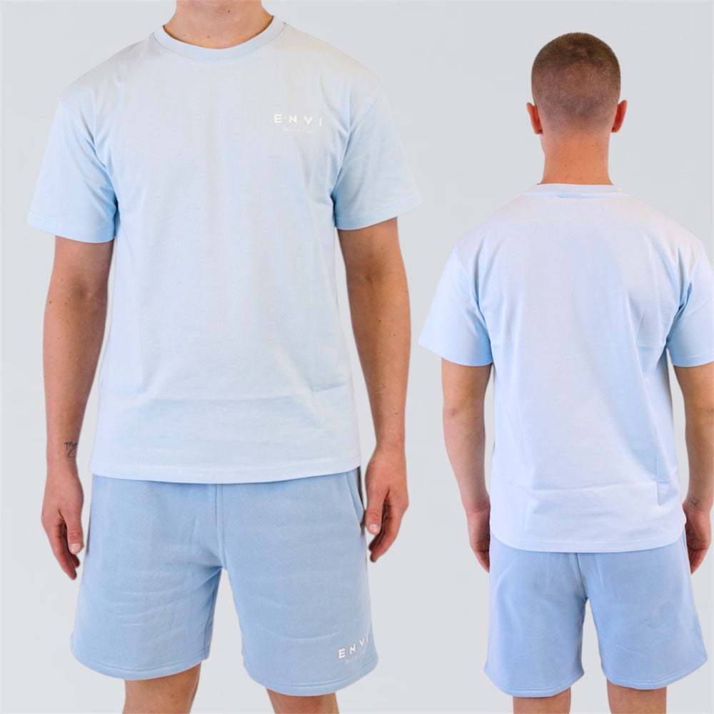 Envi Lux Line Tee & Shorts Set - Baby Blue