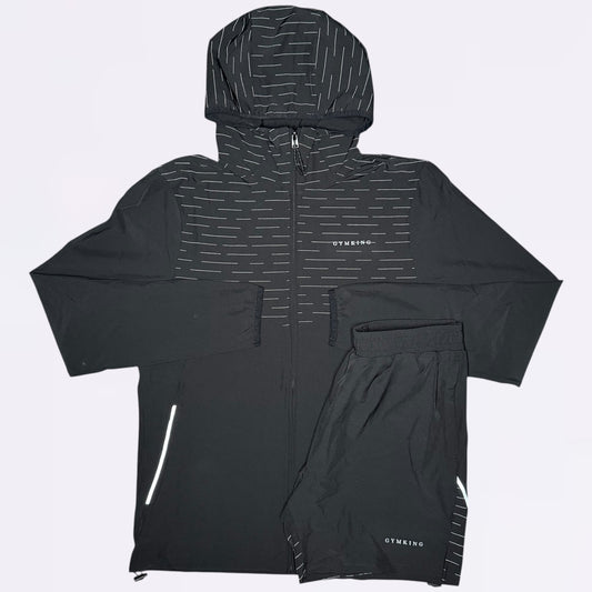 Gym King Stamina Woven Set - Jacket & Shorts - Black