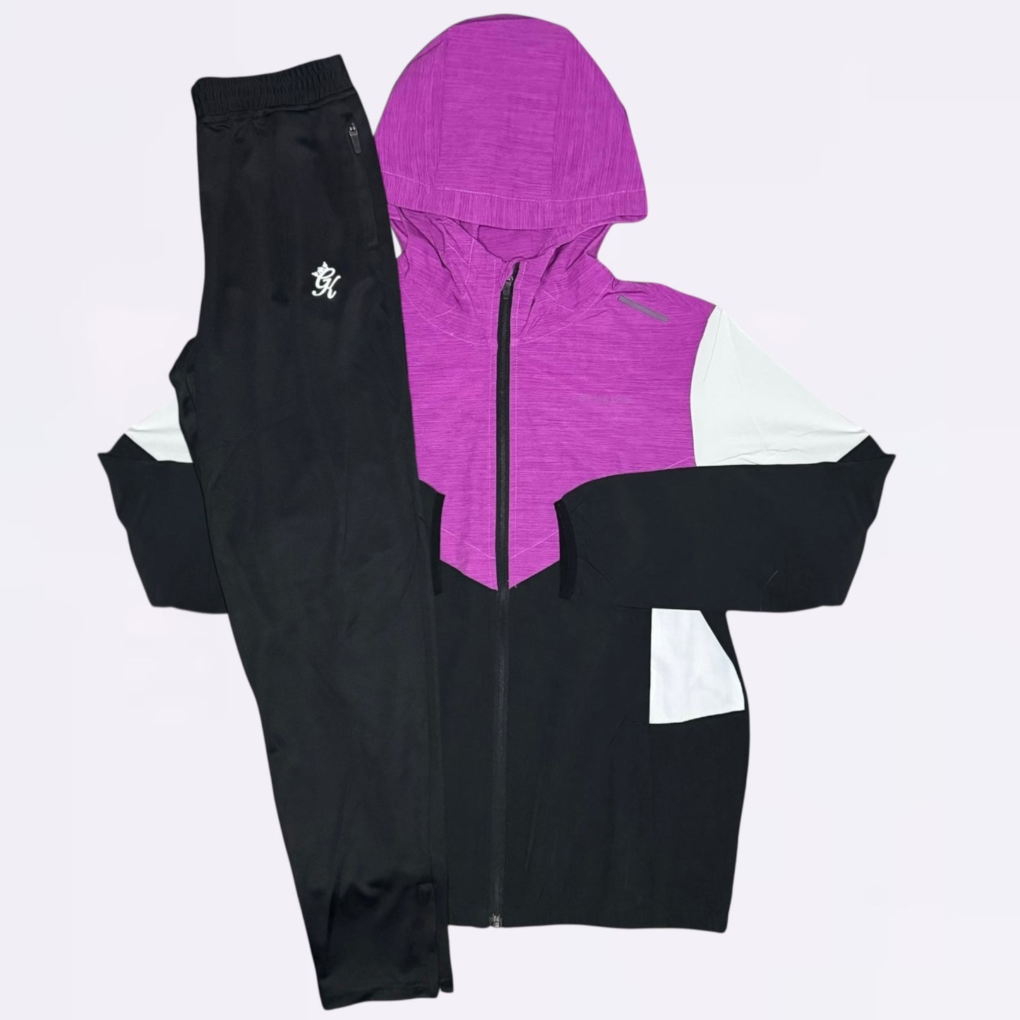 Gym King Vision Jacket & Joggers Set  - Purple / Black  (Junior)
