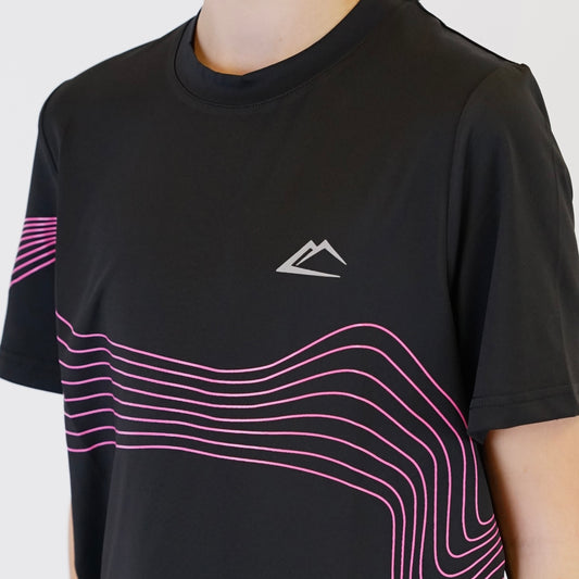 ActiveLine Wave Tee - Black / Pink (Junior)