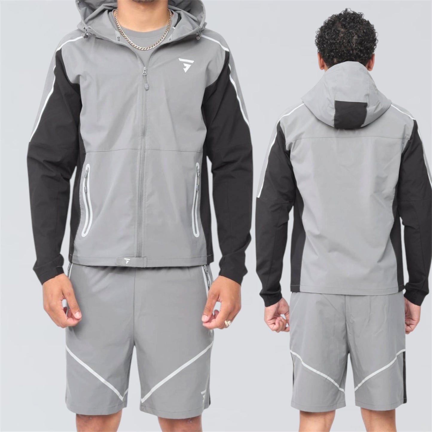 GRIID Reflect Set - Jacket & Shorts - Grey / Black