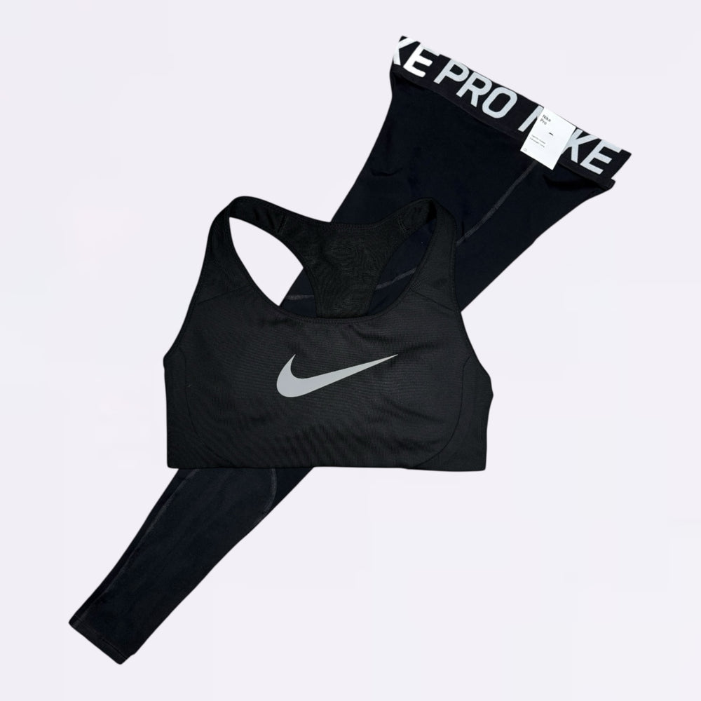 Nike Pro Bra & Leggings Set -  Black/Black (Women)