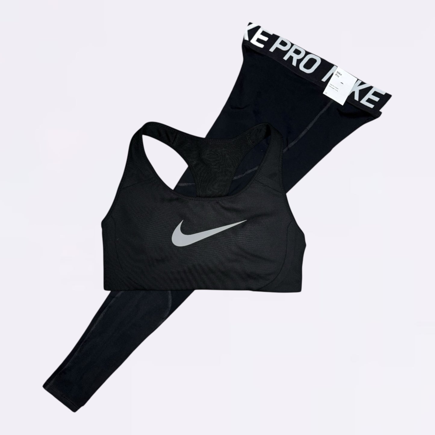 Nike Pro Bra & Leggings Set -  Black/Black (Women)