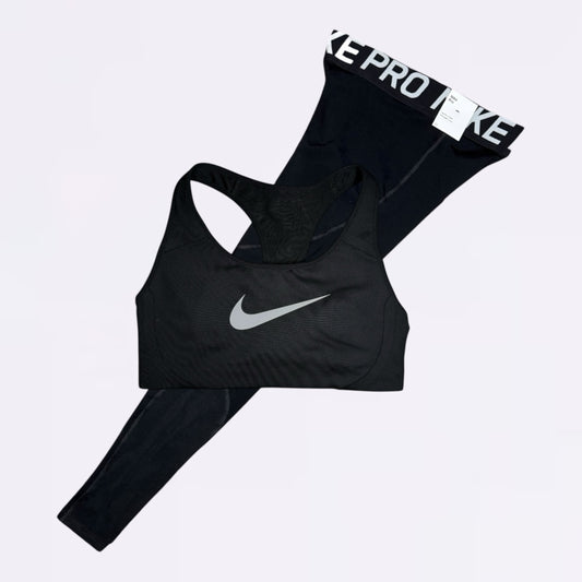 Nike Pro Bra & Leggings Set -  Black/Black (Women)