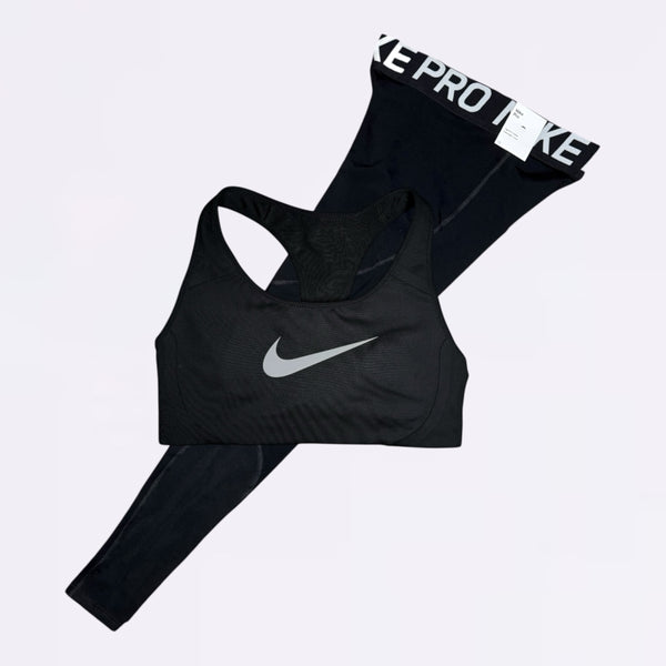Nike Pro Bra & Leggings Set -  Black/Black (Women)