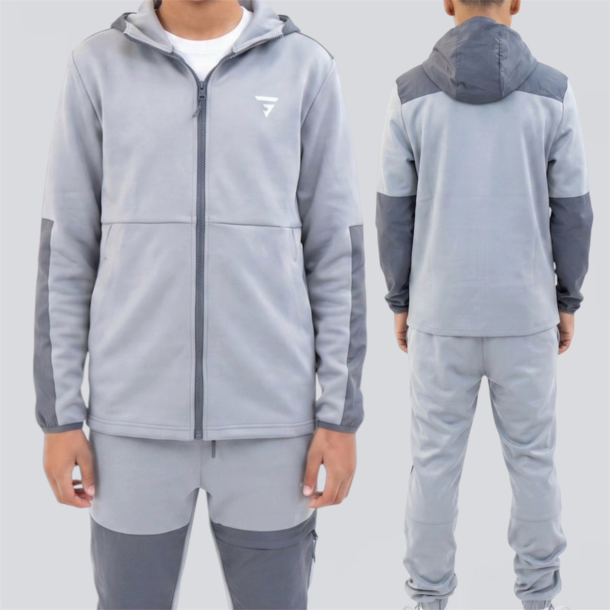 Griid Cushy Set - Jacket & Bottoms - Light Grey (Junior)