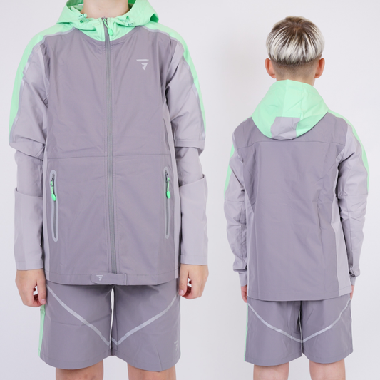 GRIID Reflect Set - Jacket & Shorts - Grey / Mint (Junior)