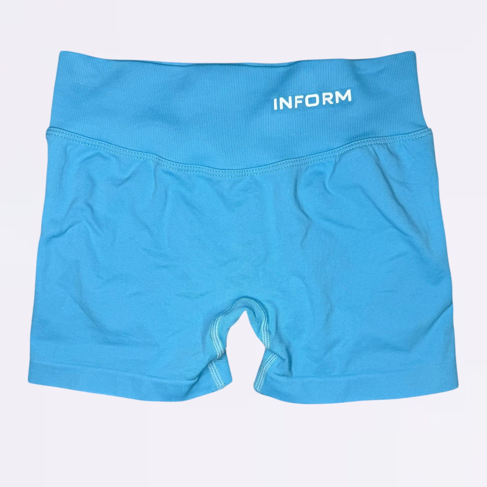 INFORM Sculpt Seamless Scrunch Gym Shorts  - Ocean Blue (Damaged)