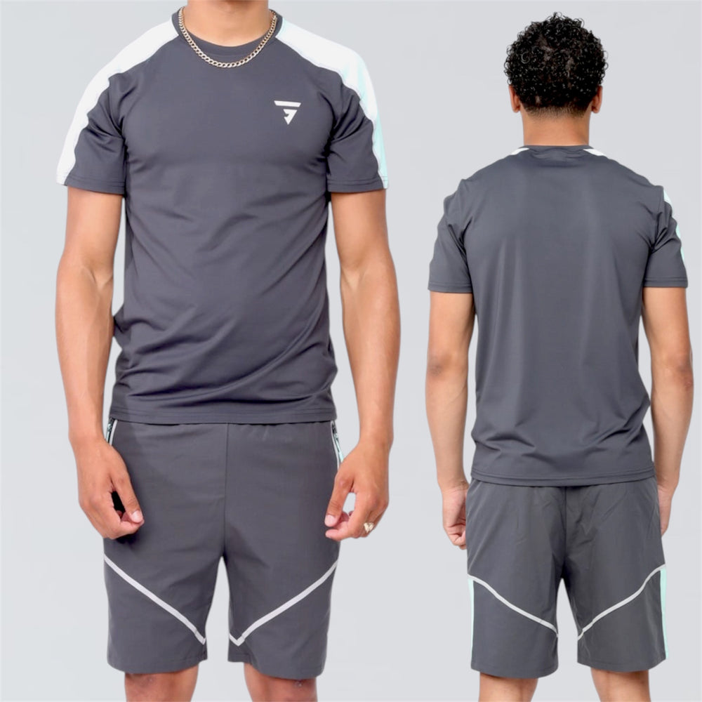 GRIID Reflect Set - T-shirt & Shorts - Grey / Mint