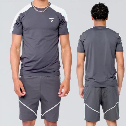 GRIID Reflect Set - T-shirt & Shorts - Grey / Mint