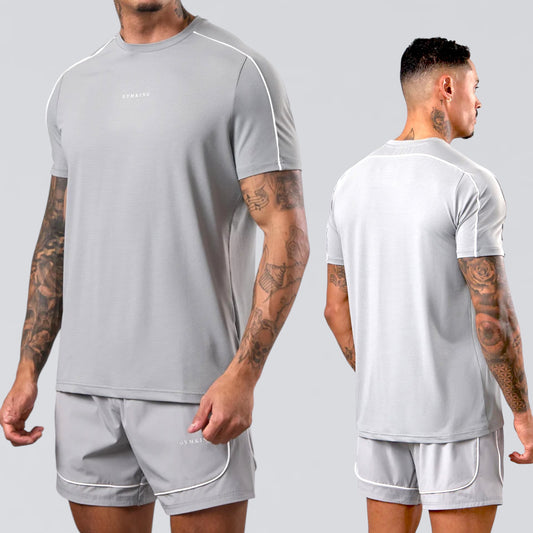 Gym King Core Piped Set  - Grey