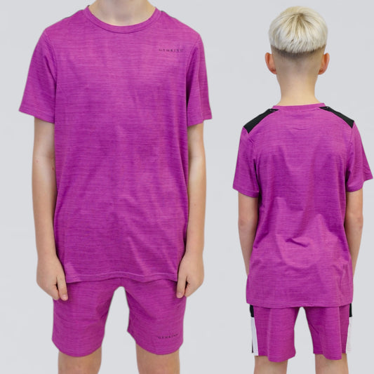 Gym King Vision Tee & Shorts Set  - Purple (Junior)