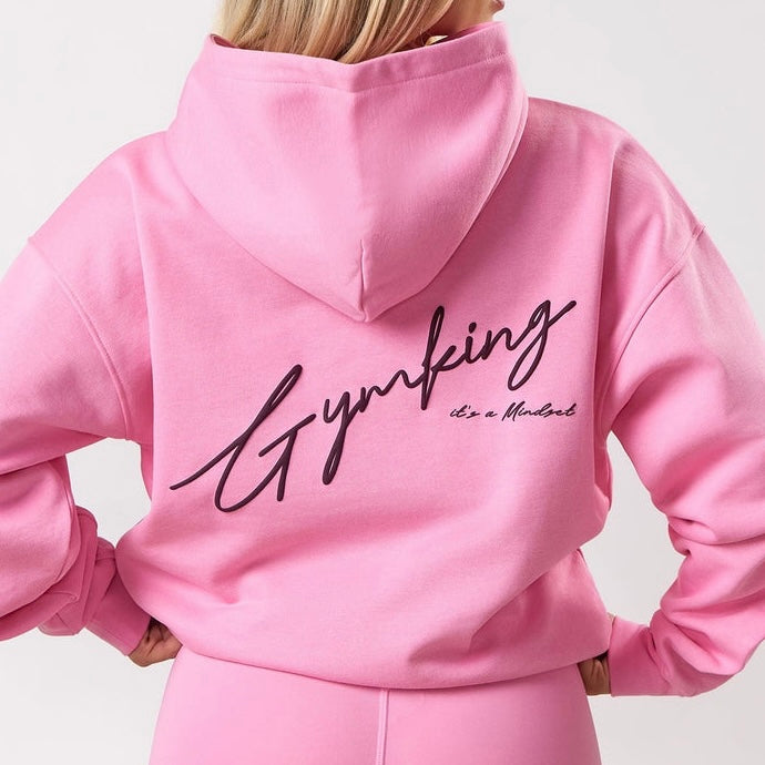 Gym King Script Mindset Hoodie - Candy Pink