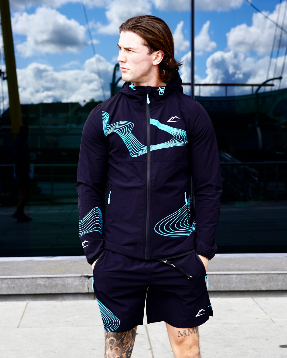 ActiveLine Wave 3 Piece Shorts Set - Black / Blue
