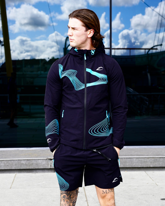 ActiveLine Wave 3 Piece Shorts Set - Black / Blue