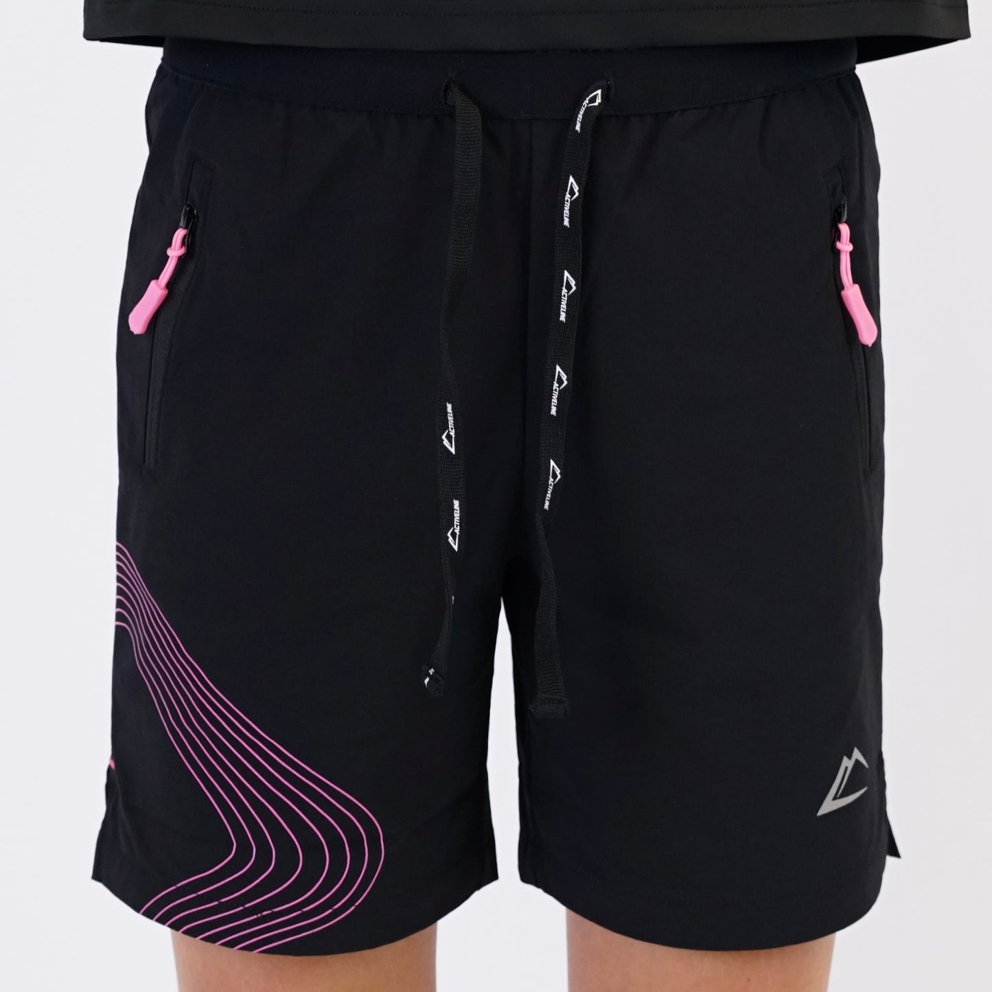 ActiveLine Wave - Jacket & Shorts Set - Black / Pink (Junior)