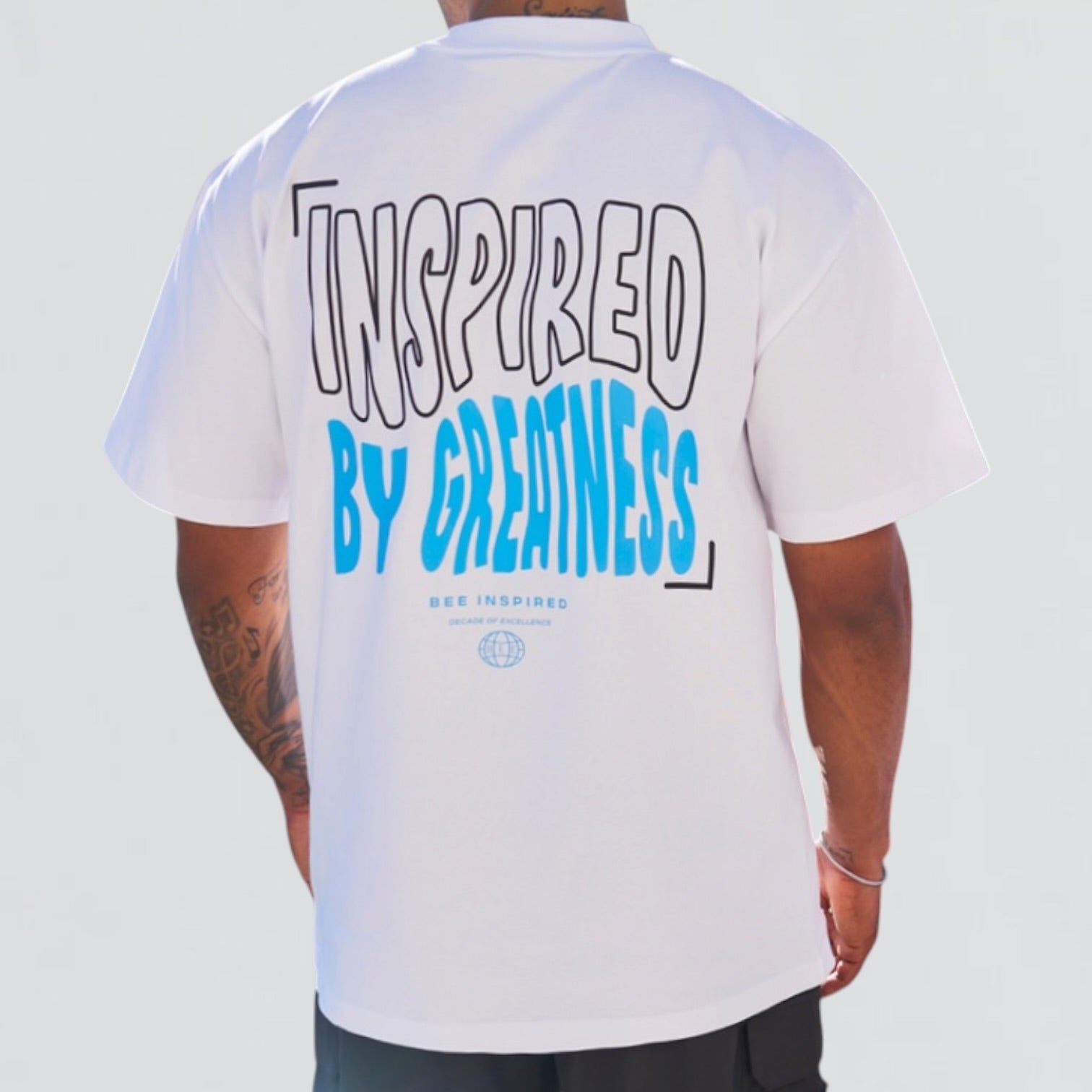 Bee Inspired By Greatness Tee - White / Blue
