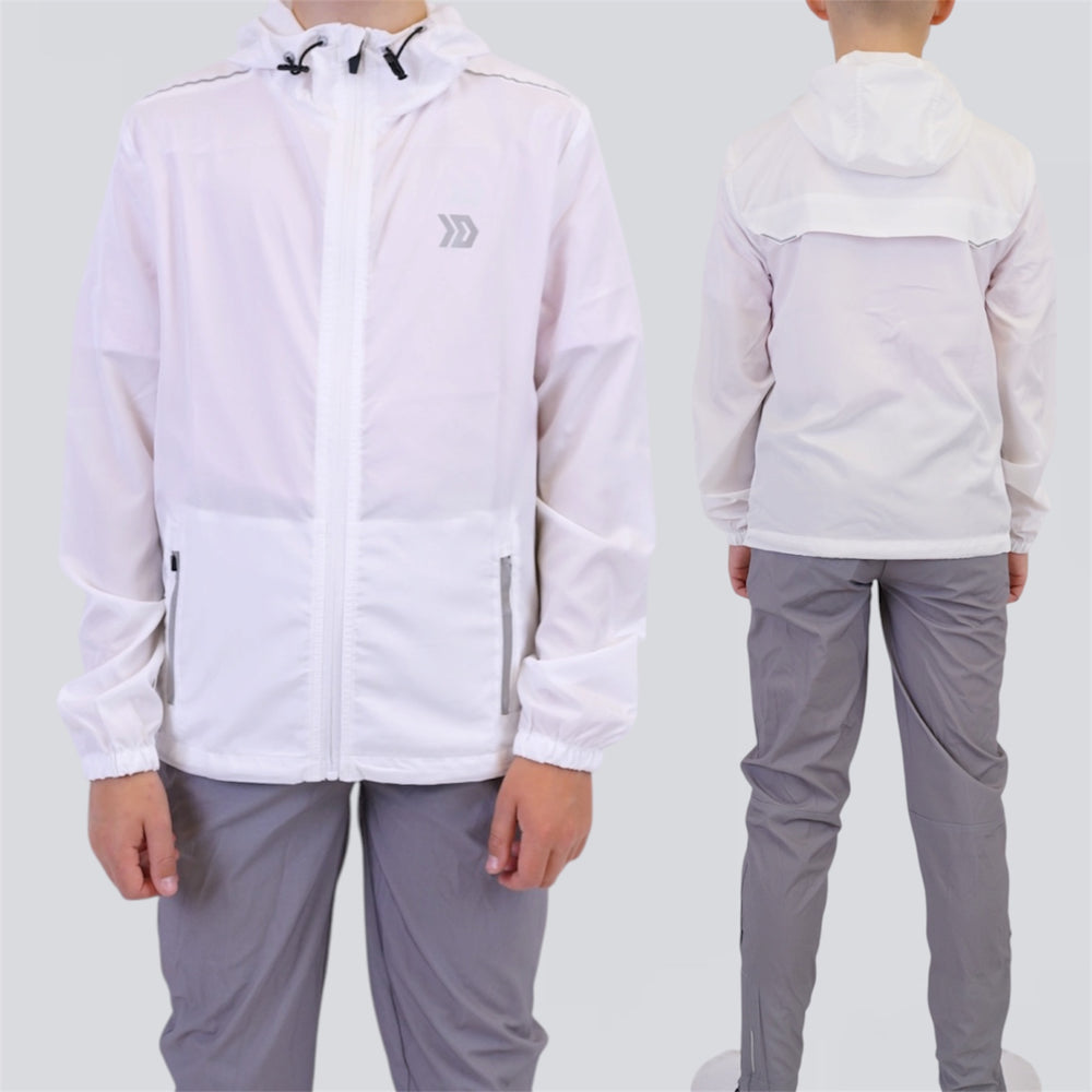 DASH Core Jacket & Jogger Set - White / Grey (Junior)