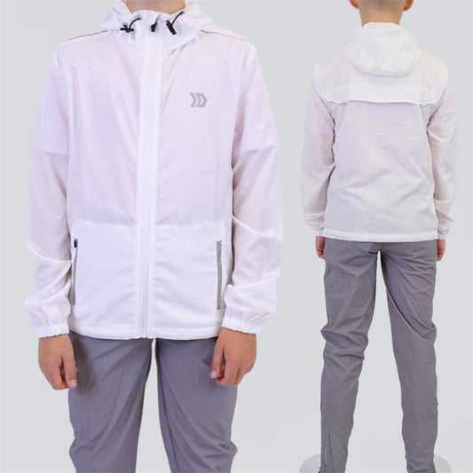 DASH Core Jacket & Jogger Set - White / Grey (Junior)