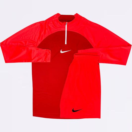 Nike Academy & Dri Fit Set  - Half Zip & Shorts - Crimson Red