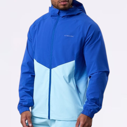GymKing Ombre Windbreaker - Capri Blue/Ocean Breeze/White