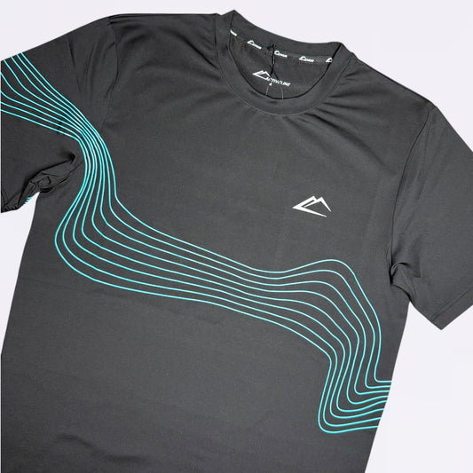ActiveLine Wave Tee - Black / Turquoise