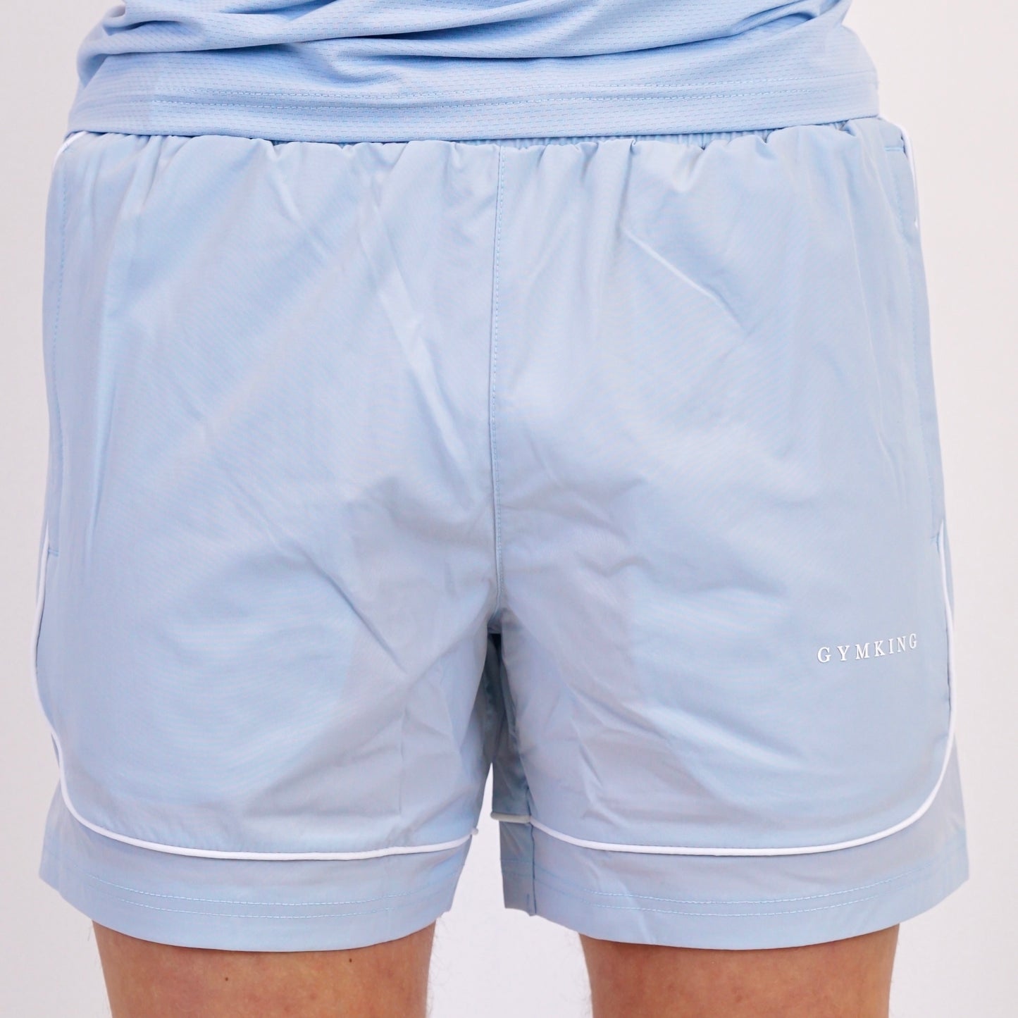 Gym King Core Piped Shorts - Fresh Blue