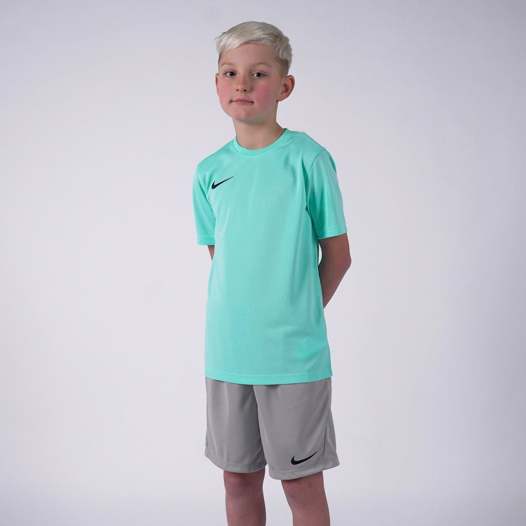 Nike Dri Fit Set - Tee & Shorts - Mint Green / Grey (Junior)