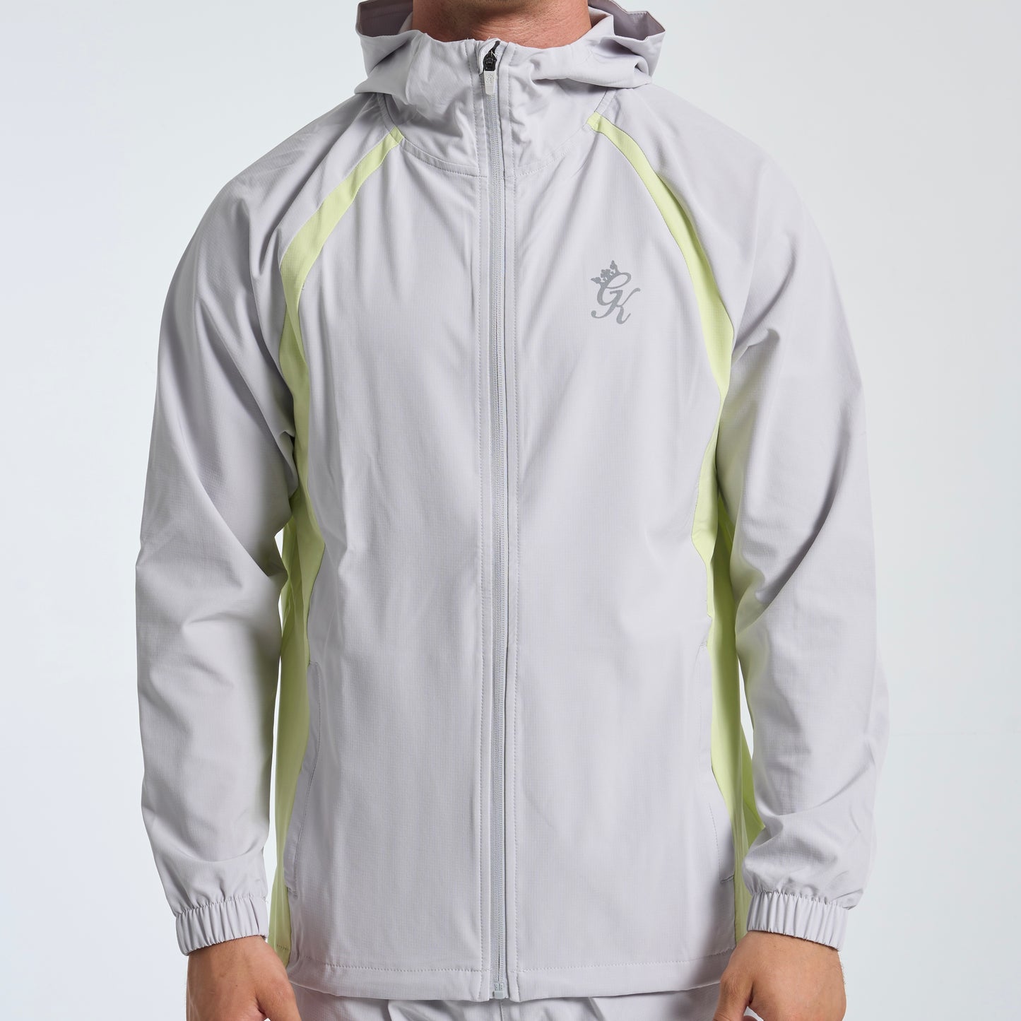 GymKing Flex 2.0 Woven Hood - Light Grey/Sherbet Lime