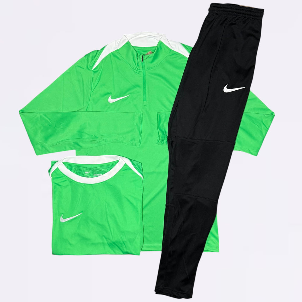 Nike Dri-Fit Academy Pro 3 Peice Set - Green Spark / Black