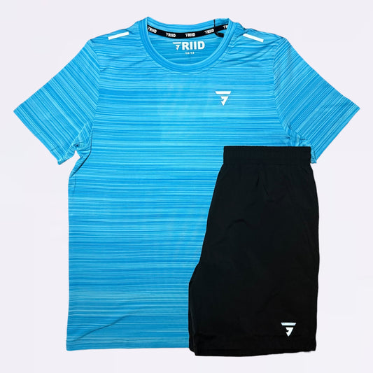 GRIID Flow Tee Set - Ice Blue / Black (Junior)