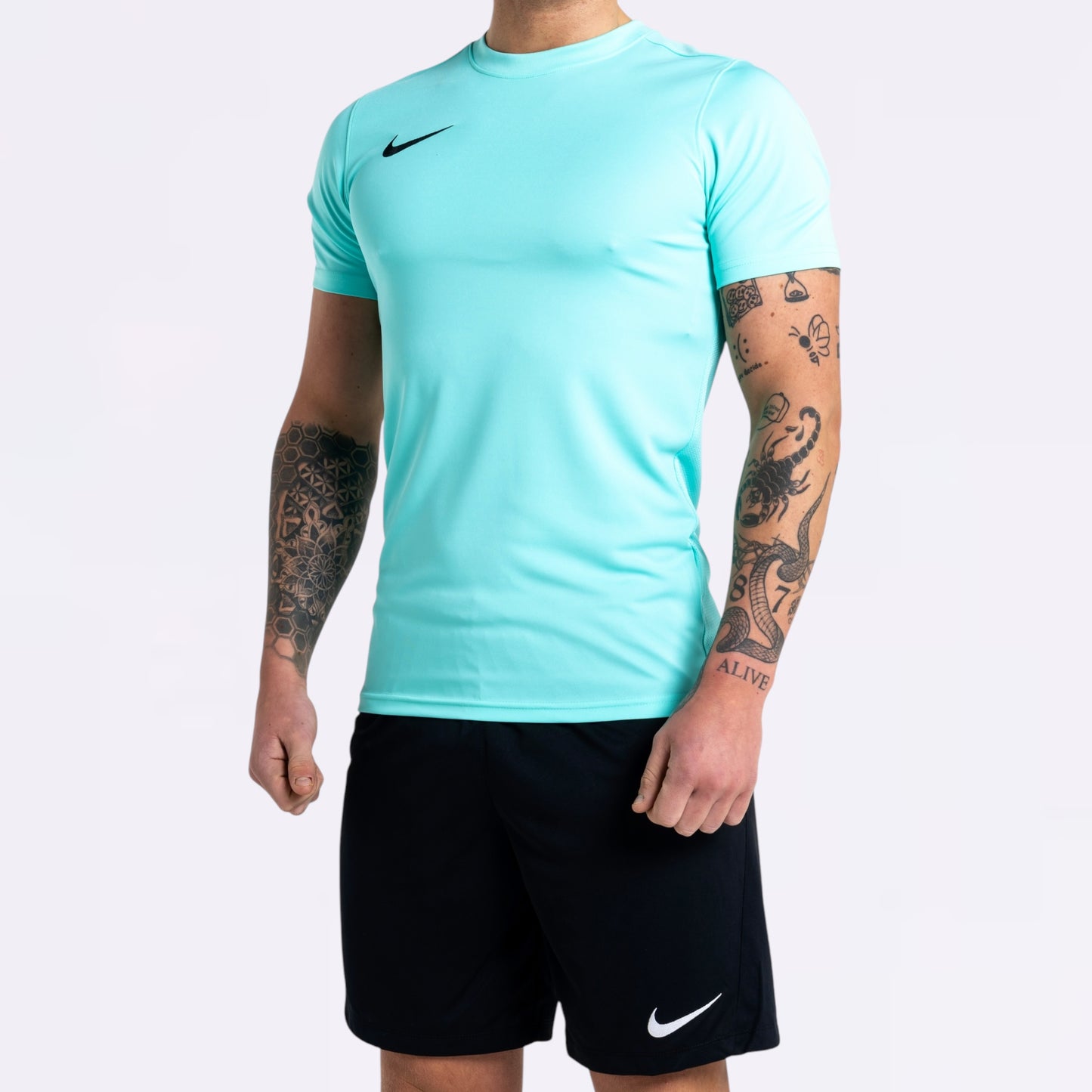 Nike Dri Fit Set - Tee & Shorts - Mint Green / Black